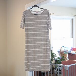 Gray Striped Women's Dress